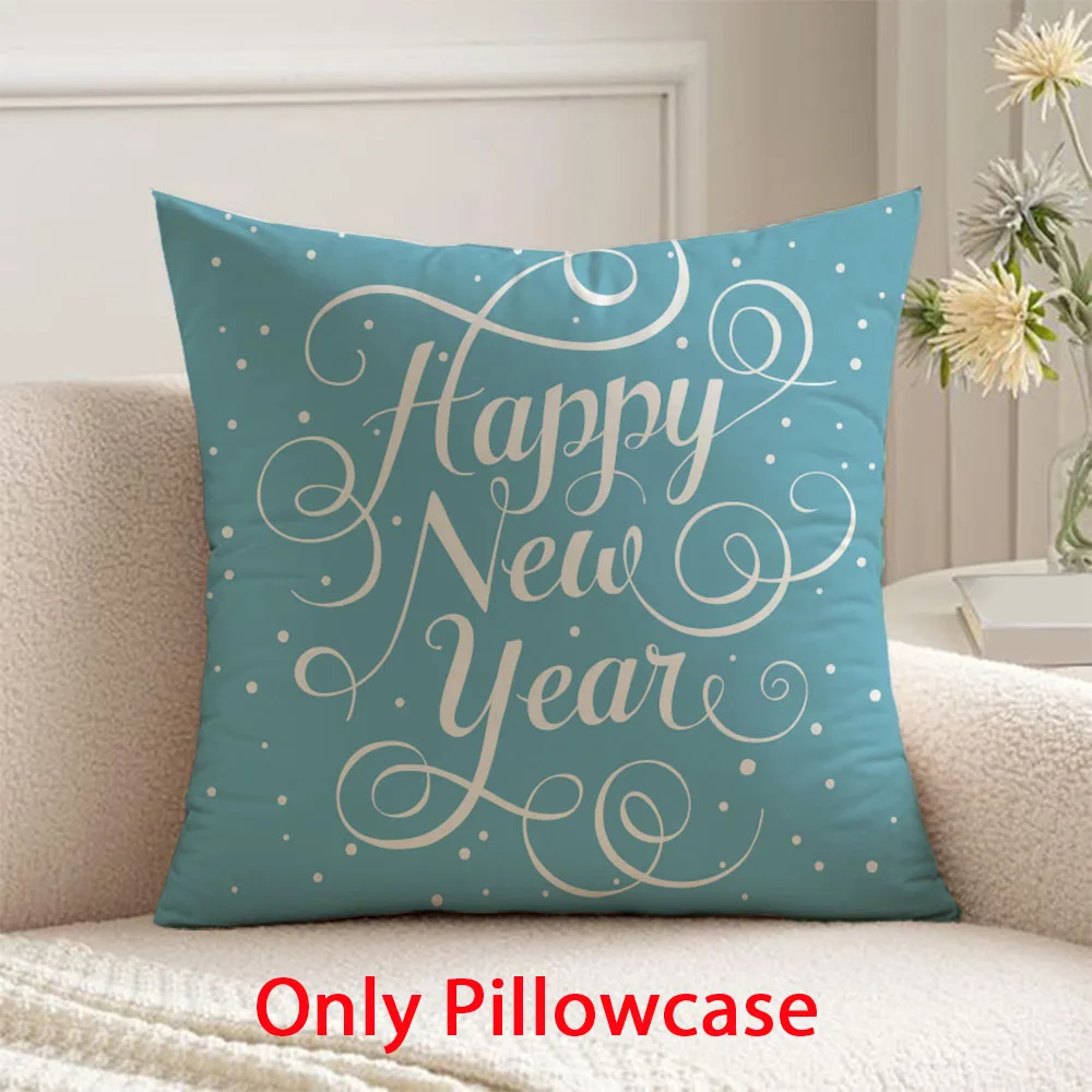 

happy new year Pillow cover winter decorative 45x45 cushions cover for Christmas pillow case for Xmas gift for family