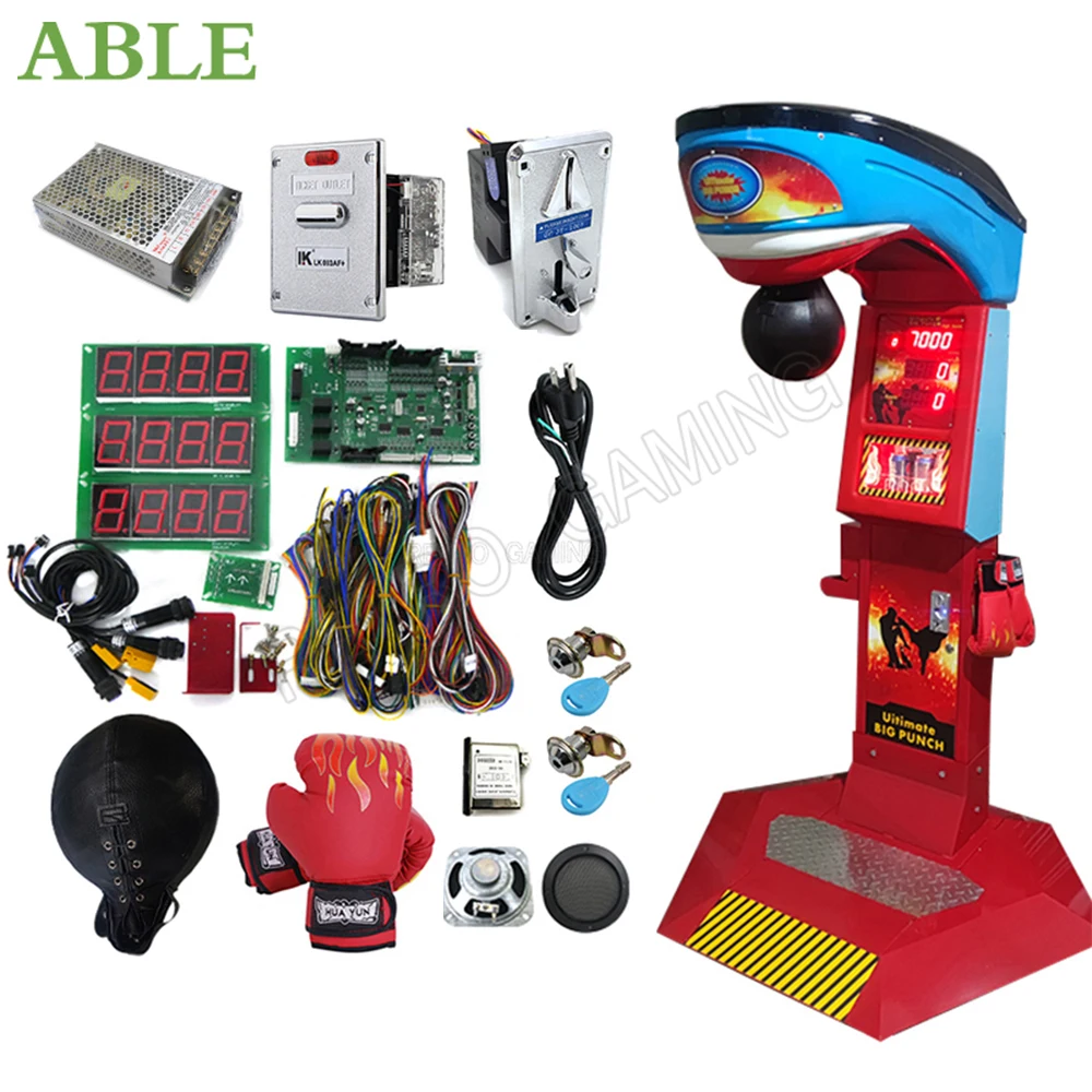 Street Fighting Boxer Dragon Boxing Arcade Game Punching Bag Machine DIY Full Kit Board With Cable Ticket Coin Acceptor Power