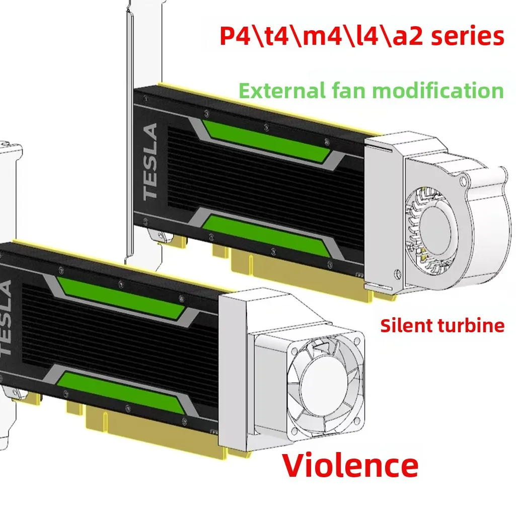 Universal Turbo/High-Speed Fan Heatsink Compatible for NVIDIA Tesla P4/T4/M4/L4/A2 Graphics Cards