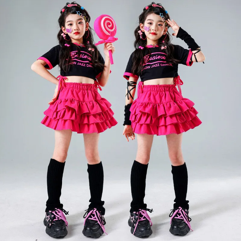 أطفال الهيب هوب ملابس المحاصيل القمم السراويل الشارع الرقص الجاز الحلو ازياء الفتيات السراويل البضائع السوداء الأطفال ملابس الشارع الشهير مجموعات #4