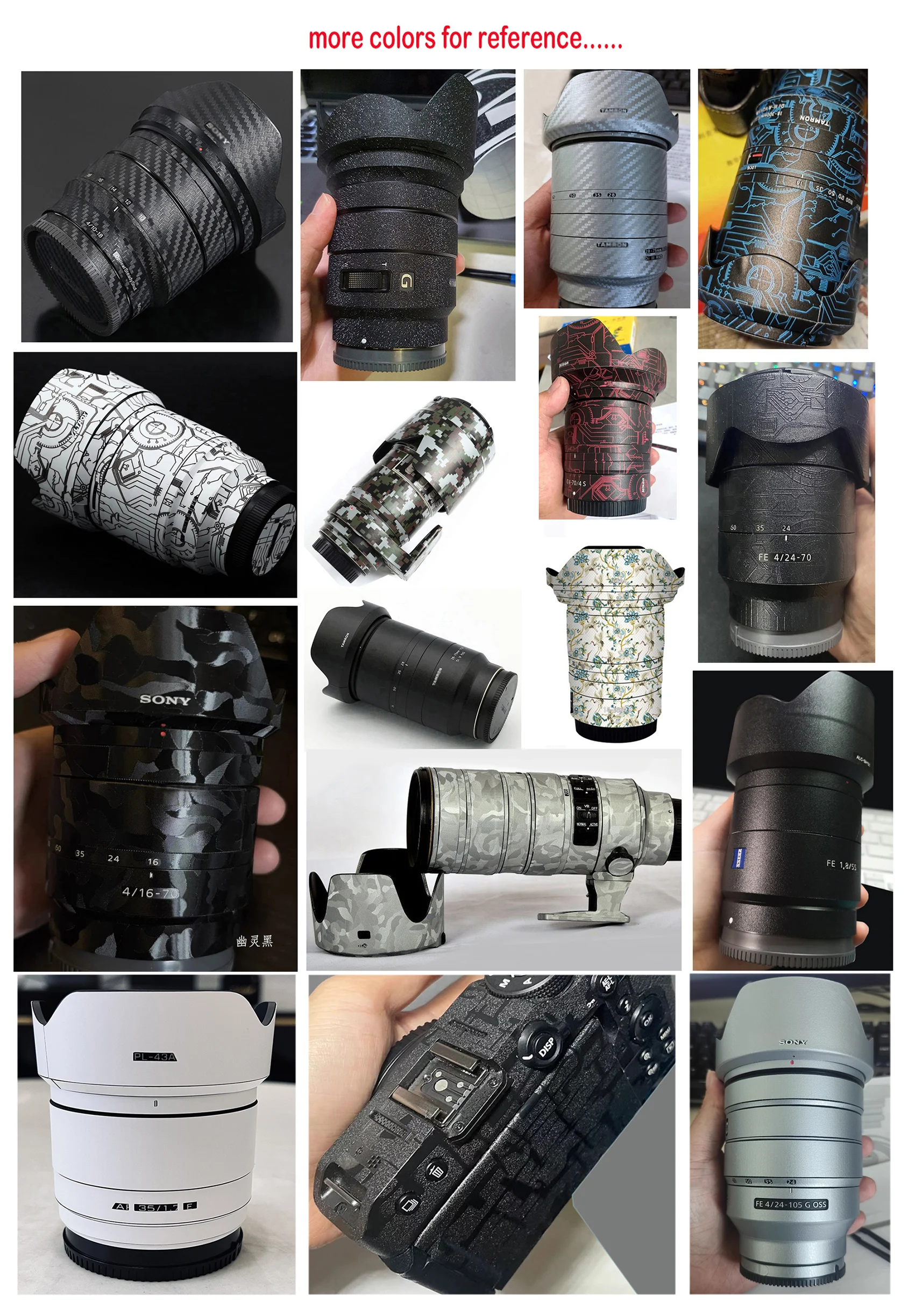 Camera Sticker Coat Film Vinyl Decal Skin for Canon EOS R RP R5 R6 R6II R7 R8 R10 R50 R100 RF 24-105 50 F1.8 18-150 Lens cover