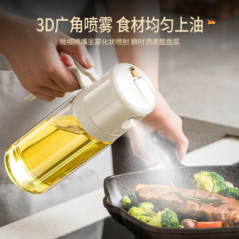 Kitchen Household Oil Spray Pot Atomized Air Fry Pan Oil Spray Bottle Glass Olive Oil Edible Barbecue Mist Oil Spray Pot