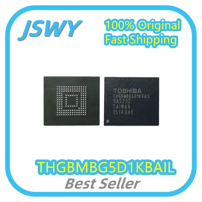 (2/15 pcs) THGBMBG5D1KBAIL EMMC 5.0 4G Memory BGA153 Font Kit 100% Brand New Original Fast Shipping