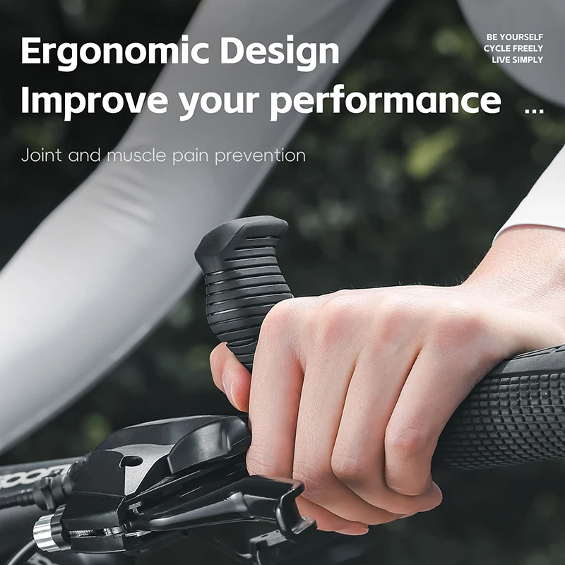Universal 22mm Ergonomic Bike Thumb Grips Non-slip Anti-fatigue MTB Bicycle Handlebar Ends 7 Color Cycling Accessory
