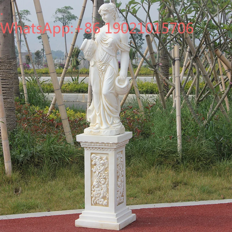 HJ outdoor floor lady living room sculpture office figure courtyard craft ornament garden retro decoration
