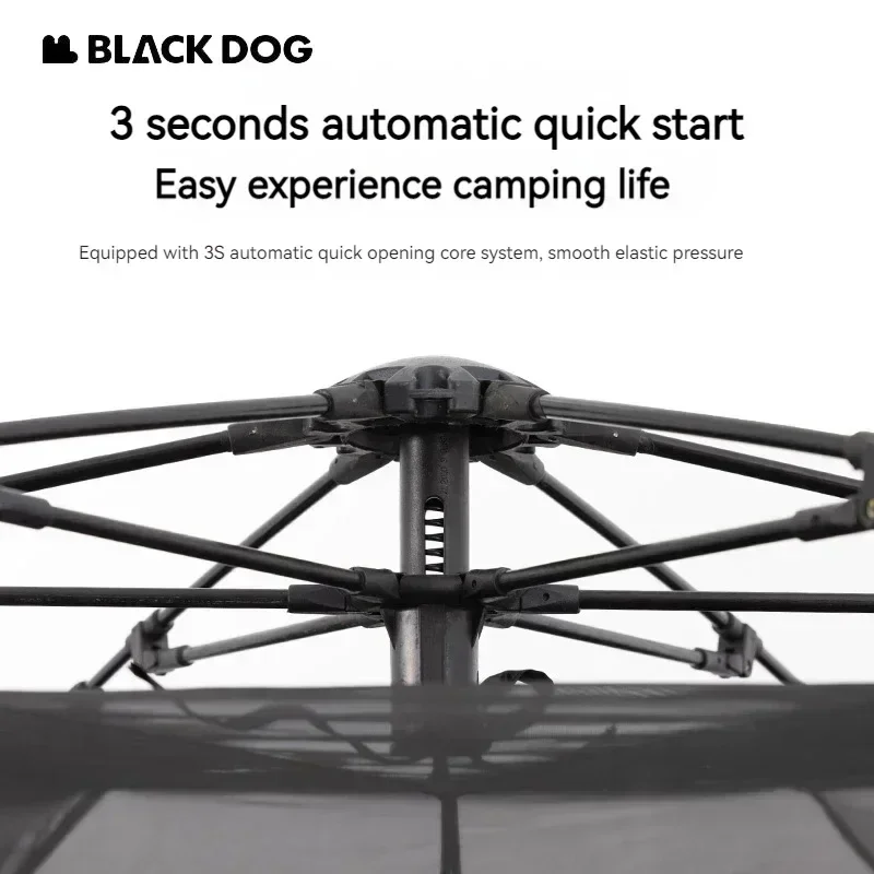 Imagem -04 - Black Dog Waterproof Large Shelter Barraca de Acampamento Automática Cabine ao ar Livre Barraca de Praia Portátil Casas de Pára-brisas Dobráveis