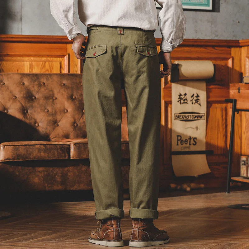 American Vintage Gurkha Trouser For Men British Style Casual Loose Straight Cargo Pants Spring Autumn Fashion Cotton Naples Pant - Image 6