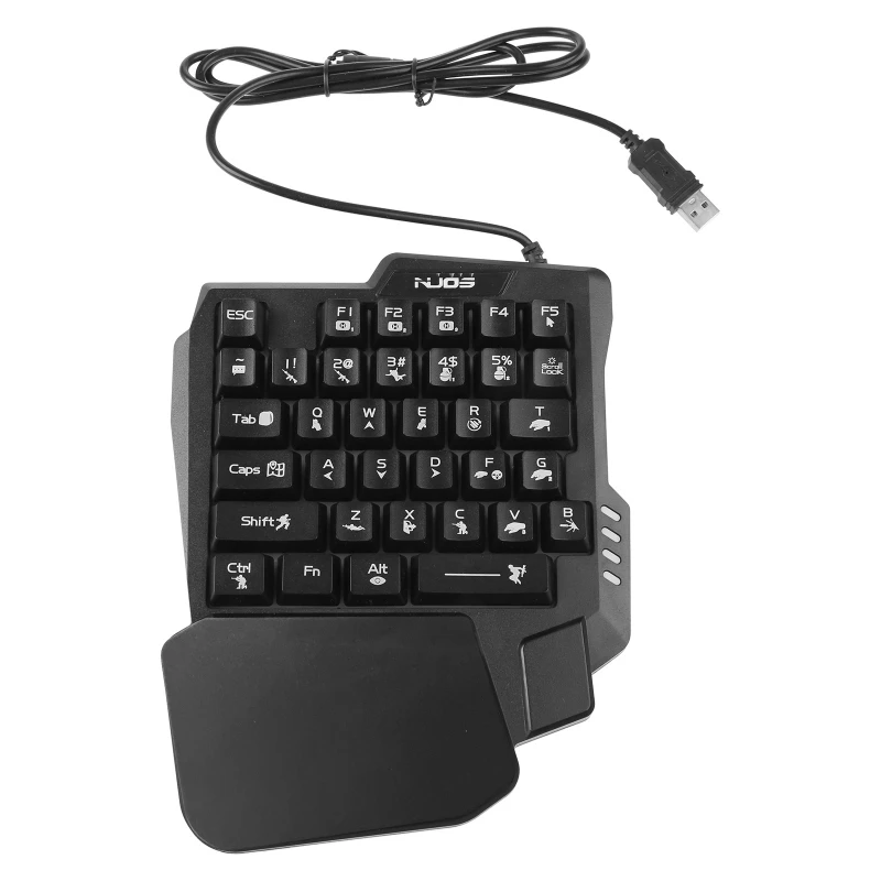 Y1UB USB Keyboard One-handed Wired 35 Keys Luminous Gaming Keyboards For Tablet Colorful Ergonomics Gamer Keypad Hand Rest