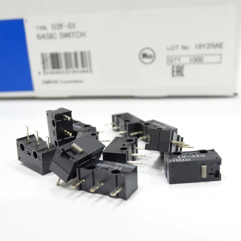 DN59 2/10Pcs Mouse Micro Switch D2F-01 Mouse Button Fretting Switch Japan Grey Dot Limit Switch 10 Million Lifetime 1.47N