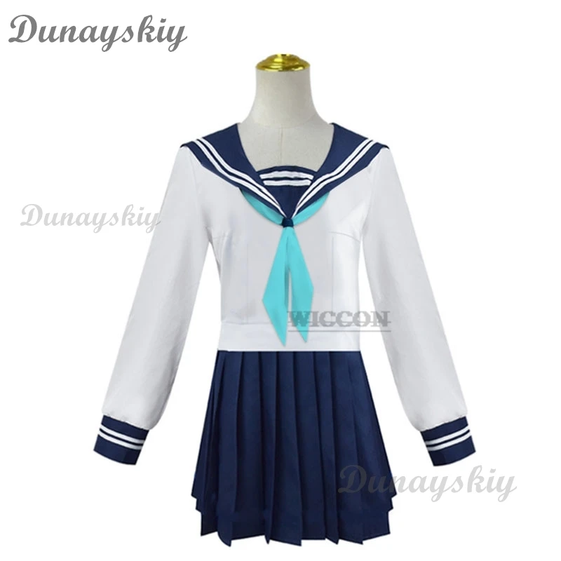 Anime cosplay Shikanoko Noko Cosplay Anime Costume Wig Koshi Torako JK School Uniform Girls Sailor Suit Top Skirt Summer Daily