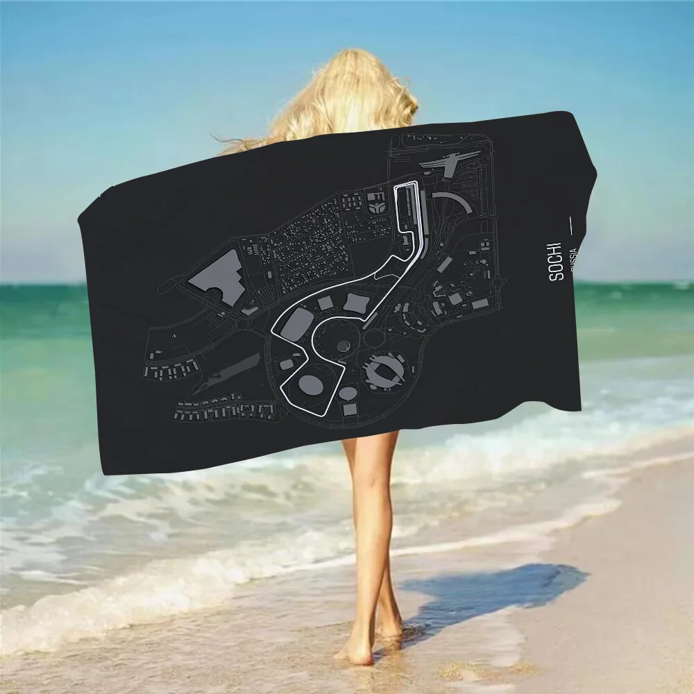 

1PC Racing Map Towel Microfiber Beach Towel Quick Dry Kids Beach Blanket Soft Unisex Camping Pool Towel
