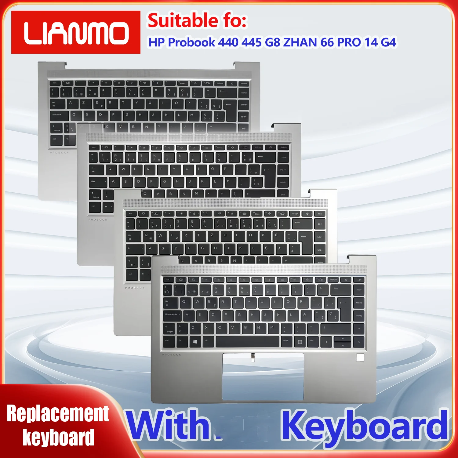 Latin Spanish/Russian/UK/US layout for HP Probook 440 G10 445 G10 C-shell backlight keyboard