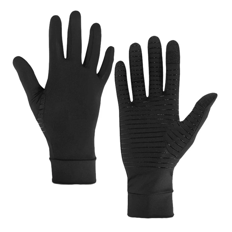 Guanti in fibra di rame Touch Screen suggerimenti guanti per la corsa sport inverno caldo calcio escursionismo guida ciclismo antiscivolo Spandex