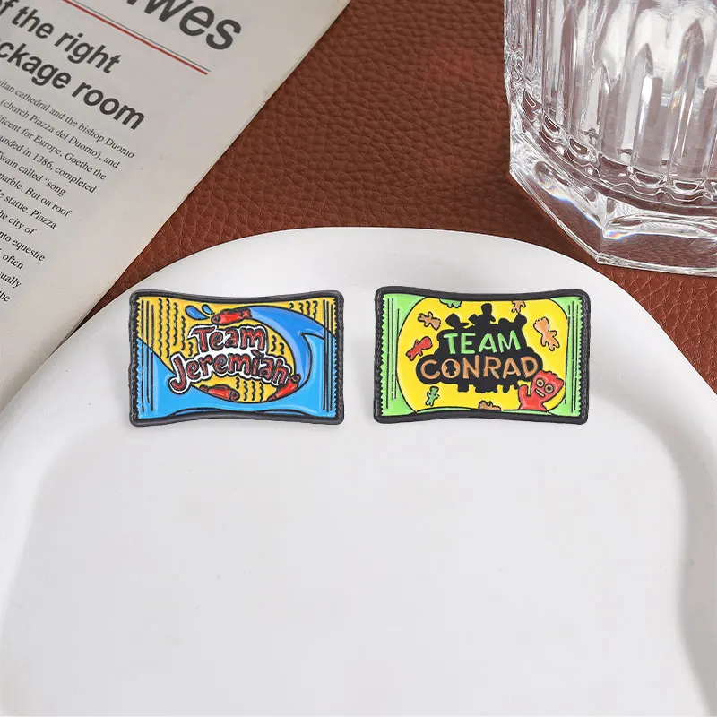 Hot American TV Shows Enamel Pins Candy Shaped Swedish Fish Sour Candy Funny Vintage Candy Booches Lapel Badge Jewelry Gifts