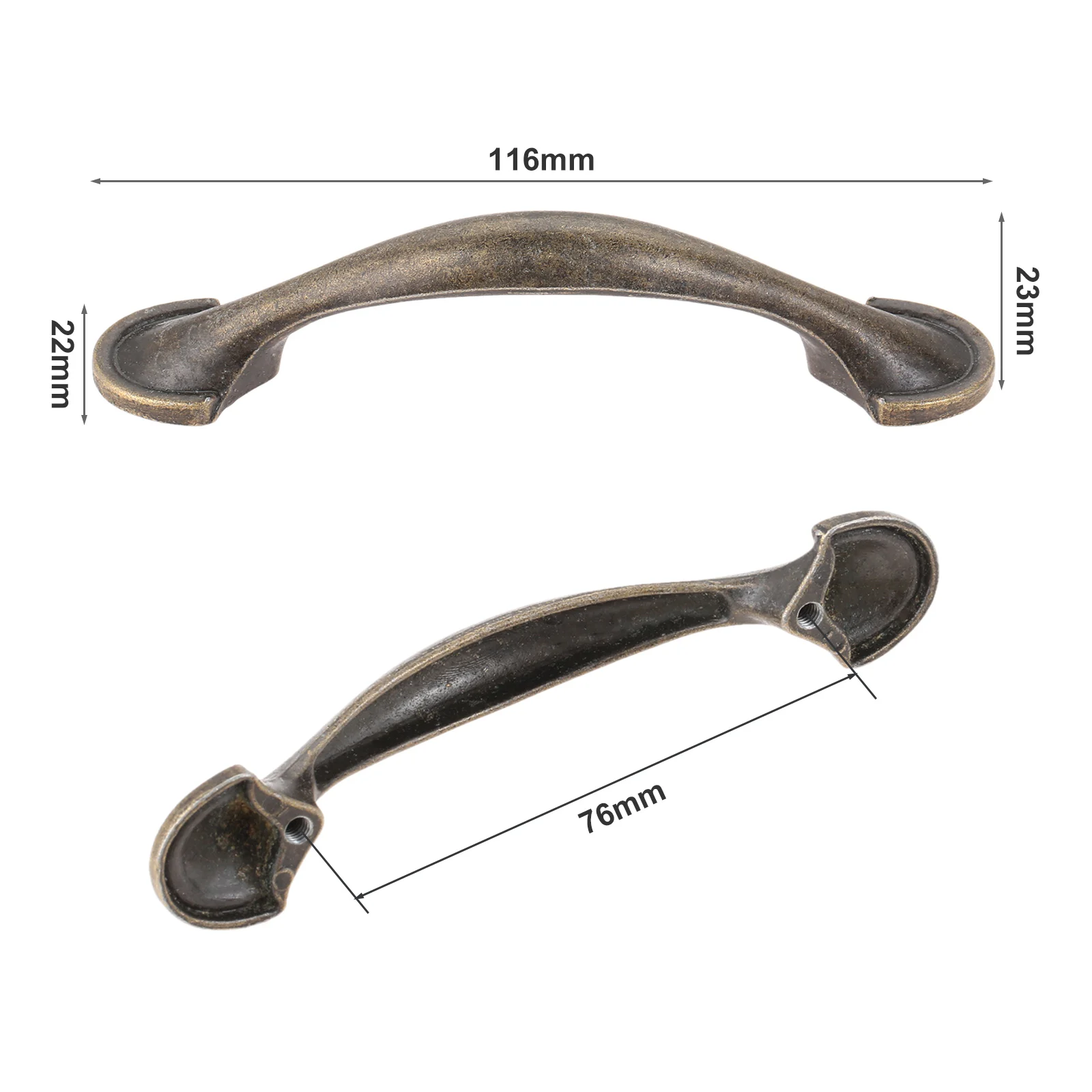 4pcs Vintage Handle w/screw Retro Pull Knob Zinc Alloy 116*22mm Antique Bronze Black Simple Decor Kitchen Cabinet Door Drawer