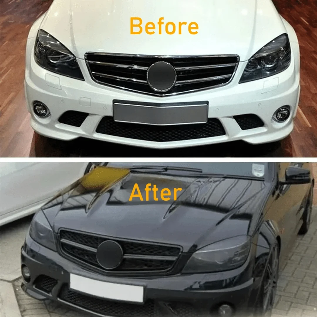 Glossy Black Mesh Front Grille For Mercedes Benz W204 C63 2008-2014 C Class Upgrade Styling Accessories