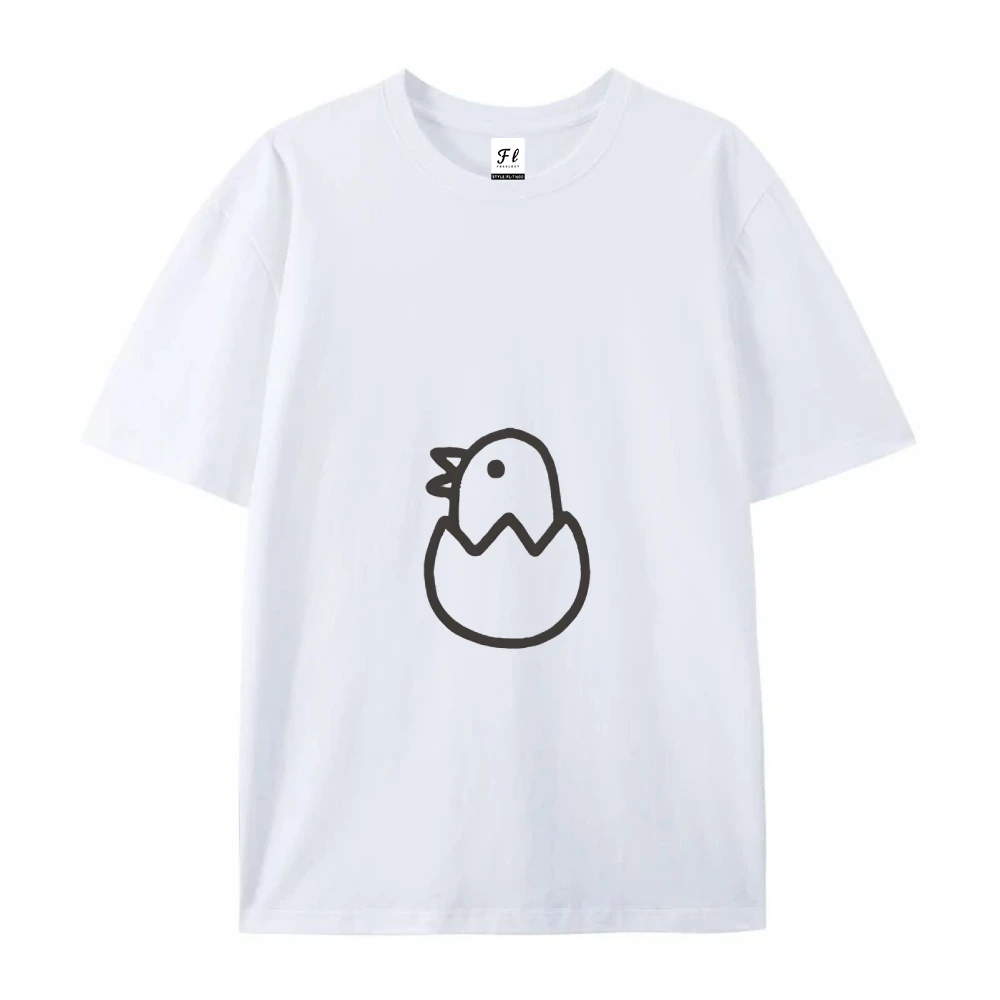 2025 Y2k Hatching Chick Print Women's T-Shirt - Oversized Cotton Summer Top, High Quality Cute Graphic Tee, Playful Streetwear