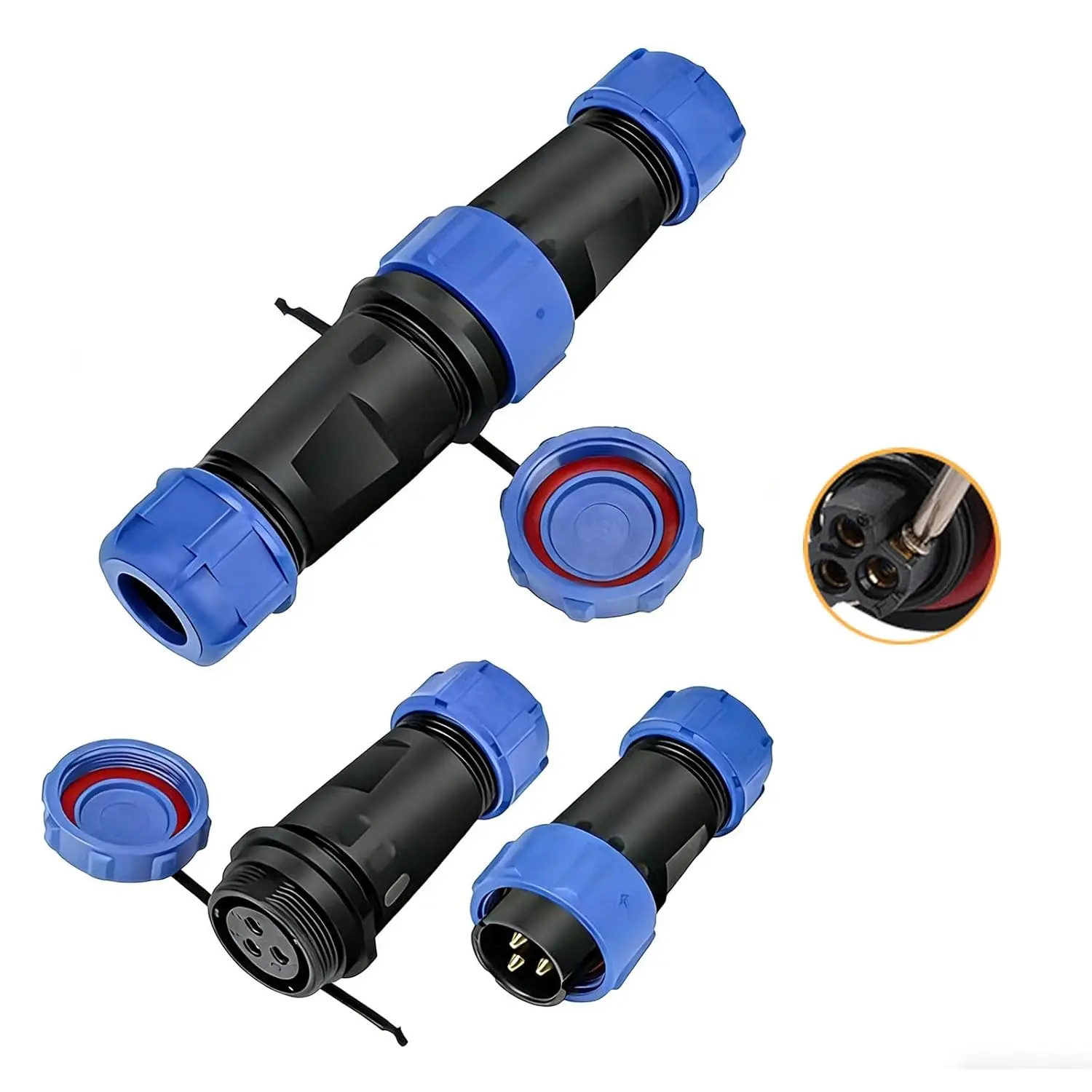 

Aviation Plug Waterproof Power Cable Connector IP68 4pin Plug and Socket Auto Electrical Power Connector Plug Female Socket Male