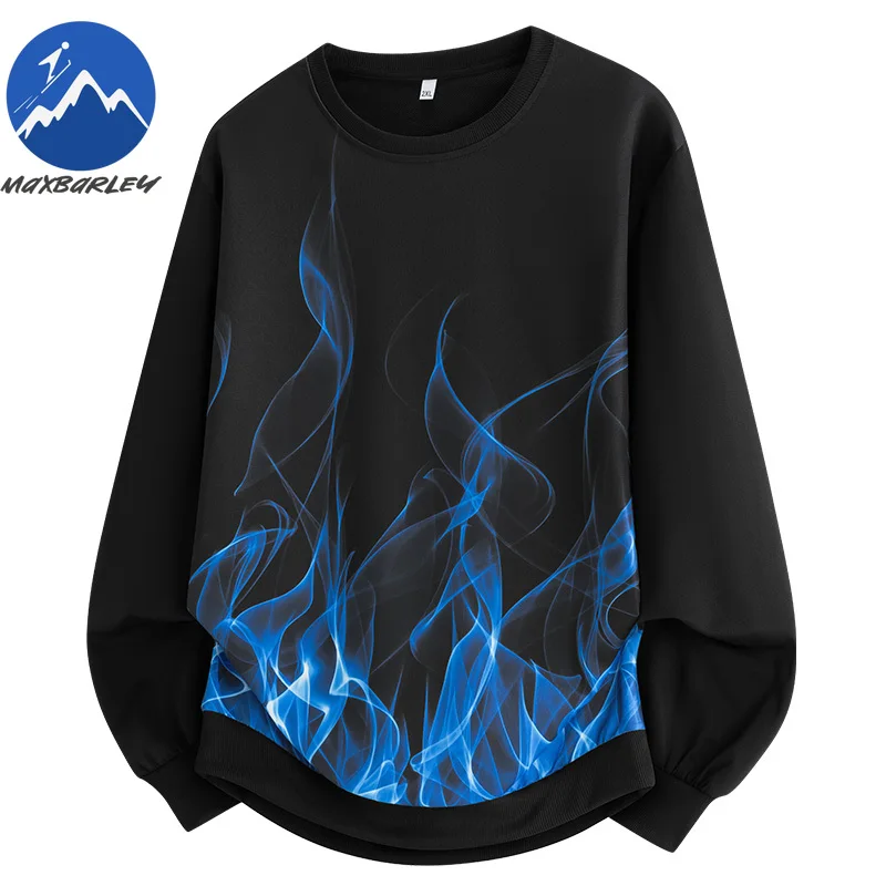 

2026 New Spring Autumn Mens Gradient Pullover Sweatshirt Round Neck Long Sleeve Casual Sporty Trendy Versatile Stylish Top