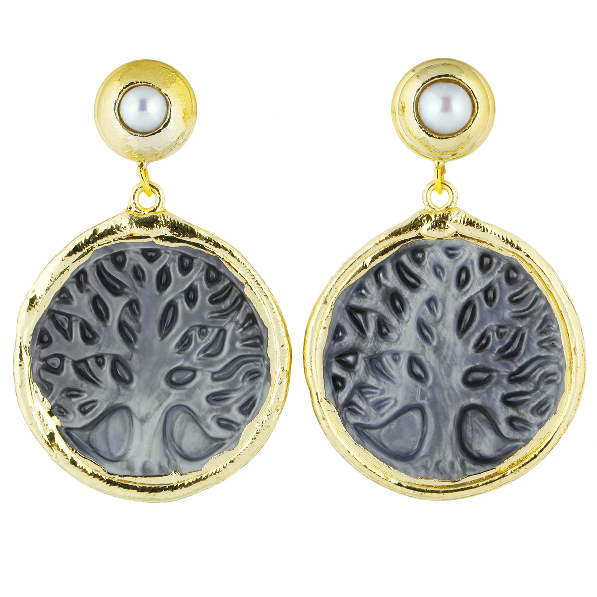 

Reiki Freshwater Pearl Life Tree Dangle Earrings Trendy Elegant Women Drop Earring Female Jewelry Sweet Girls Gift