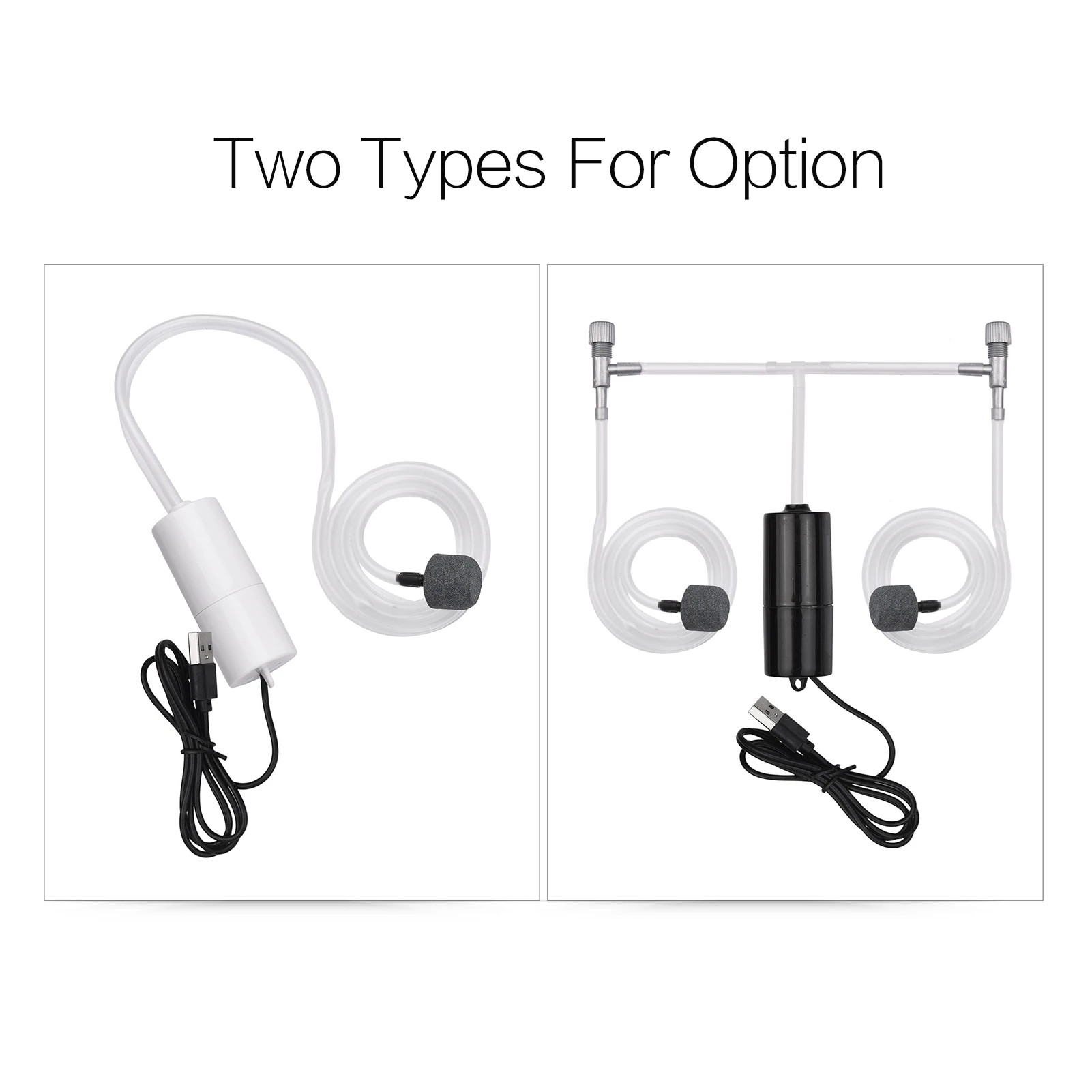 Pompa Udara untuk Akuarium Akuarium Pompa Udara USB Pompa Oksigen Kecil dengan Gesper Gantung Tabung Batu Udara untuk Ikan Memancing Di Luar Ruangan