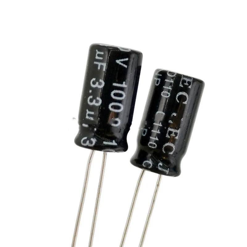 20PCS NP Non-Polarized Vertical Electrolytic Capacitor for Mid-High Frequency Speaker Crossover 2.2/3.3/4.7μF 100V 6×12mm