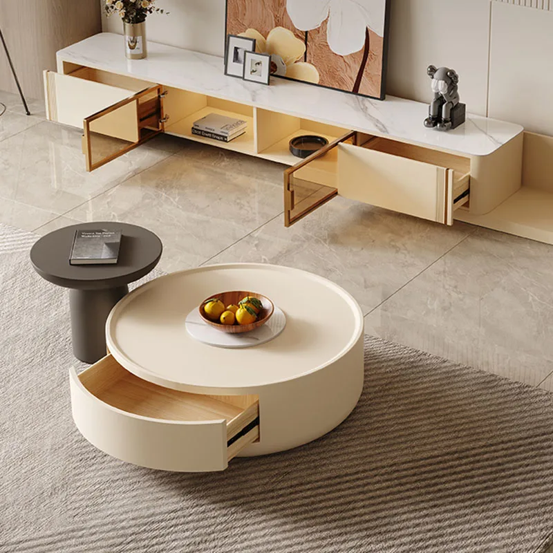 Home Coffee Table Modern Living Room Unique Japanese Nordic Round Coffee Table Wood Set White Luxury Stolik Kawowy FurnitureXS