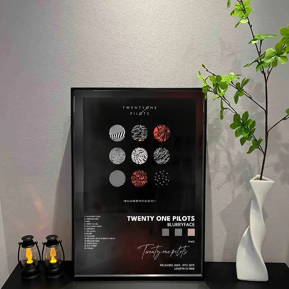 T-Twenty One P-Pilots ملصق ألبوم الموسيقى قماش طباعة جدار الفن ديكور غرفة جدار الفن طباعة ديكور المنزل 50X70 غرفة #1