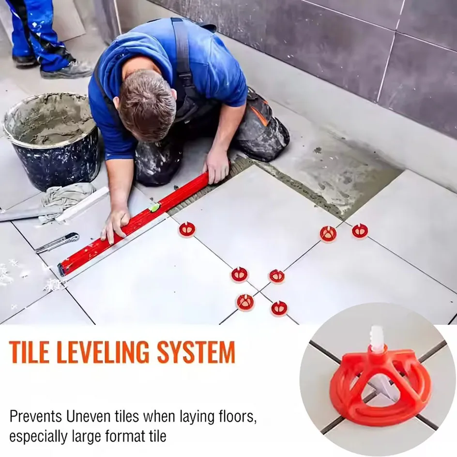 Tile Leveling System Base Plate and Reusable Cover Kit for Tile Laying Wall Floor Fixing Construction Tools