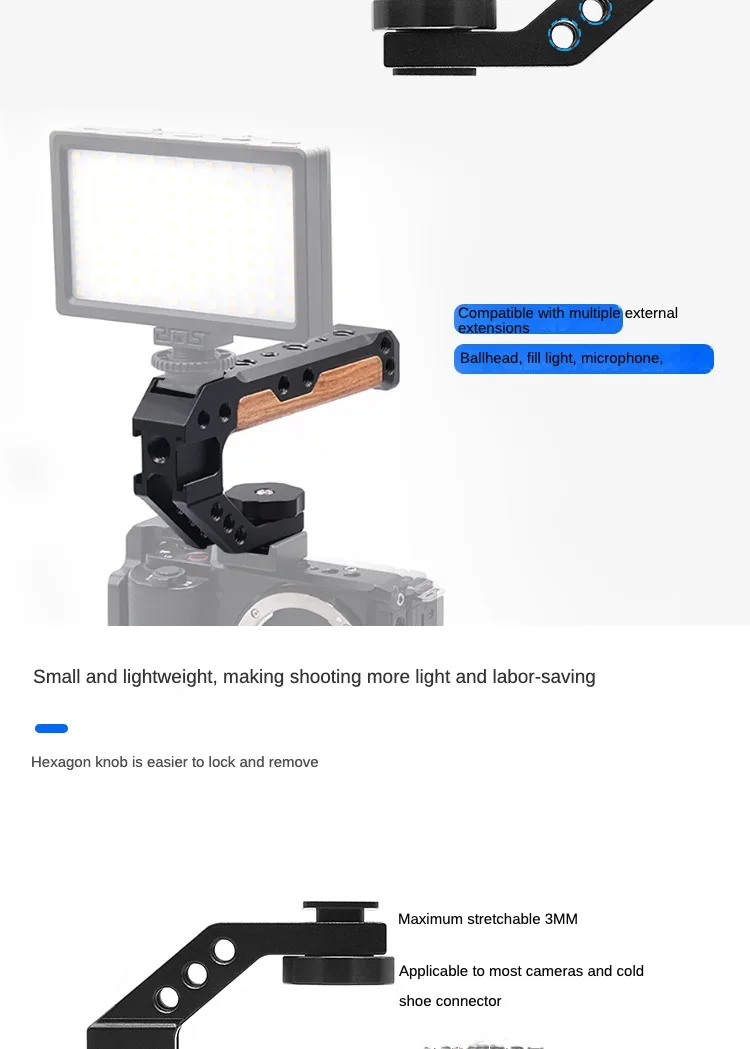 Für Canon EOS R8 DSLR Kamera Käfig Rig Top Griff Grip Kalten Schuh Montieren 3/8 "1/4" ARRI Stativ video Schutz Gehäuse Fall – Detail 31