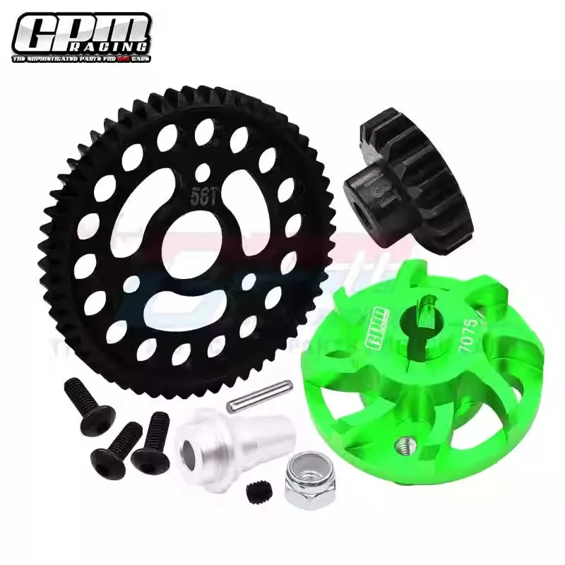 GPM upgrade TRAXXAS Slash LCG 7075 spur gear adapter+32 pitch large tooth 56T+gear 18T-20T