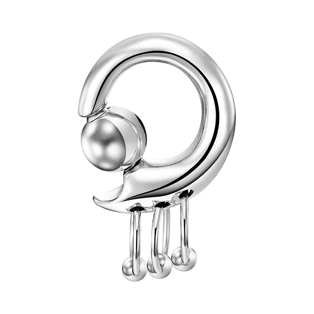 1 قطعة الفولاذ المقاوم للصدأ شعبية المغناطيسي دائرة المفصلي الثقيلة الأذن الوزن مقاييس كبيرة امتدت الفص القرط المتوسع نقالات