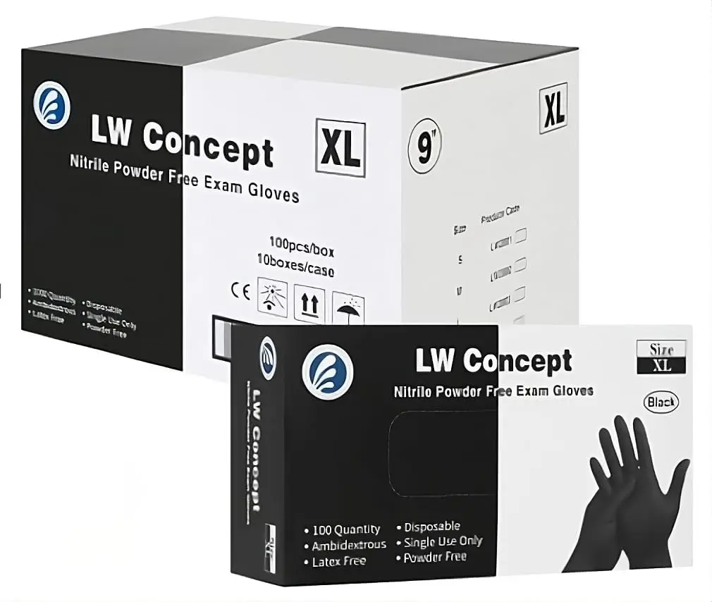 

Black Nitrile Exam Gloves, Latex-Free & Powder-Free, Disposable for Healthcare and Food Handling (Medium Size)