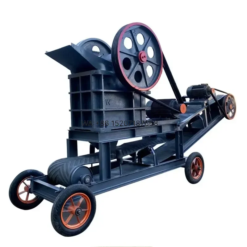 Wmwmnu Mobile Jaw Crusher with Belt Conveyor for Limestone Crushing Aggregate Production Line
