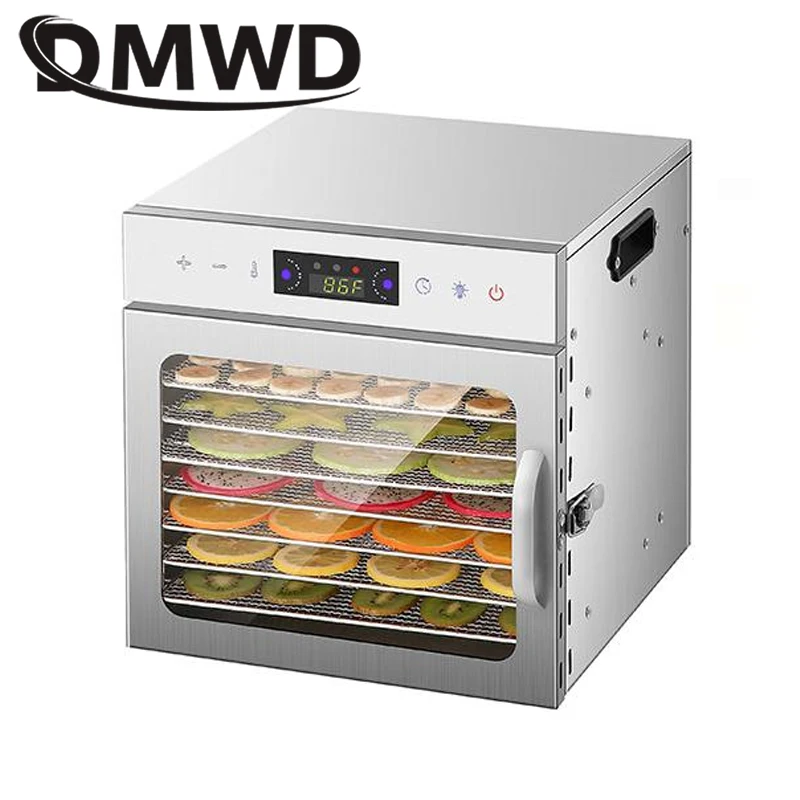 Deshidratador de alimentos de acero inoxidable de 6/8 capas, Control Digital de temperatura, máquina de secado al aire de frutas, verduras,