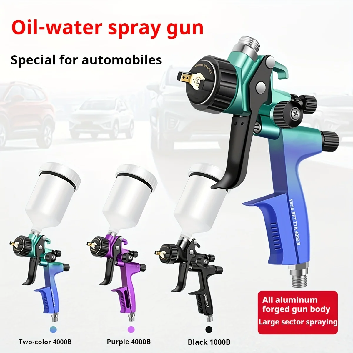1pc 1000B/4000B Automotive Paint Varnish Paint Spray Gun High Wide Atomization High-end HVLP Pneumatic Spray Gun