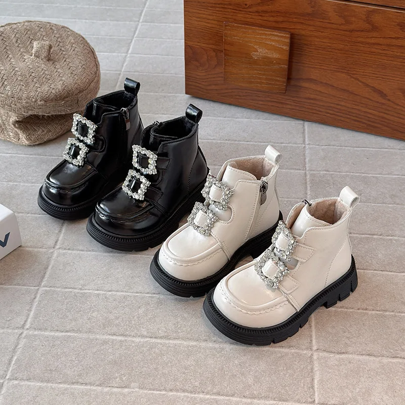 

Детские короткие сапоги принцессы для девочек, осень-зима 2022, новая модная нескользящая универсальная обувь в корейском стиле с мягкой подошвой