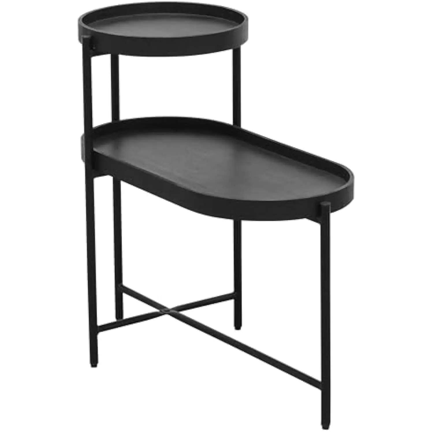 

Small Coffee Tables Round 2-Tier Sofa Table Wooden End Table Living Room Coffee Table Nightstands Bedside Table Accent Table Wi