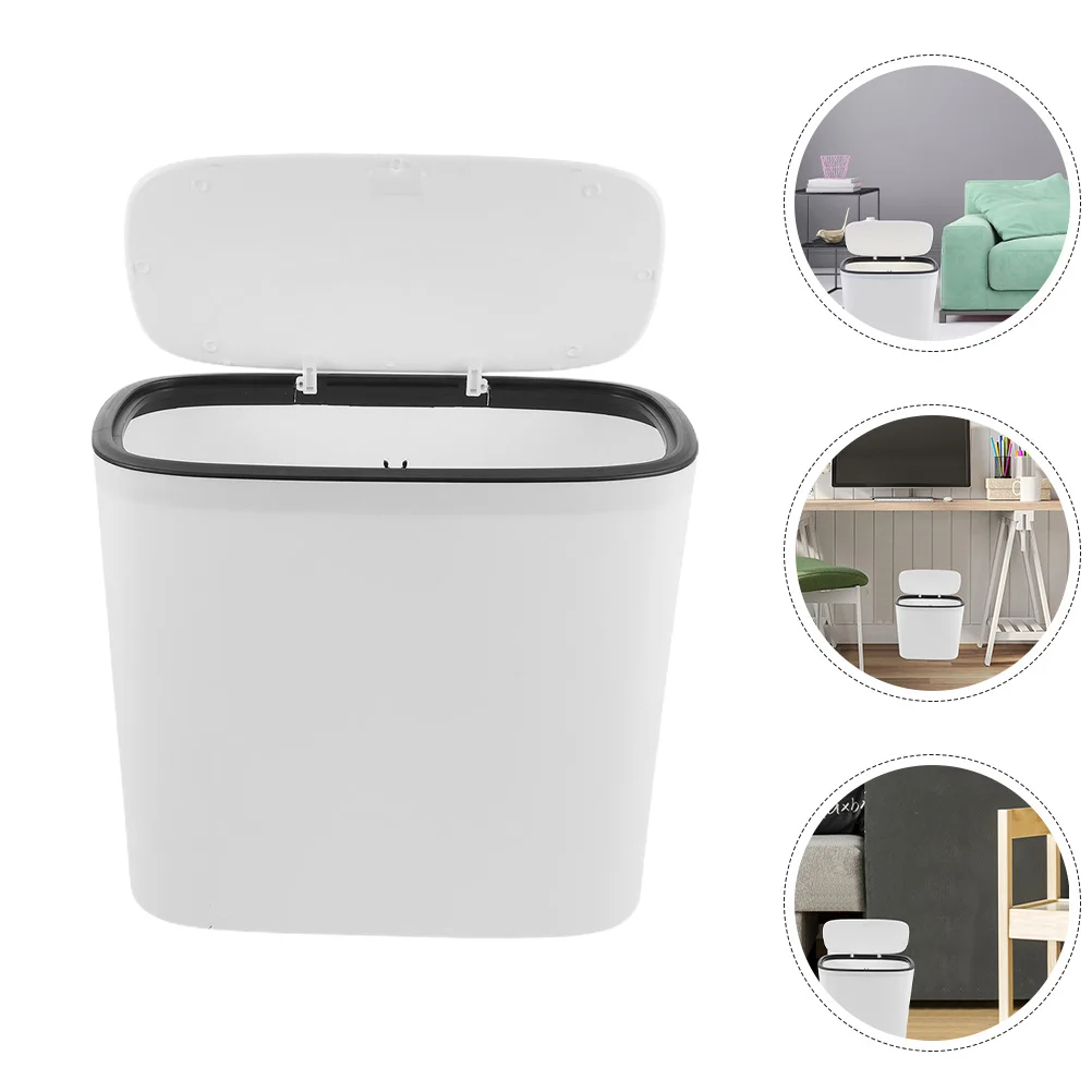 

Practical Portable Trash Bucket Plastic Waste Bin Large Capacity Office Bedroom Kitchen Bathroom Garbage Can Bedroom Trashcan