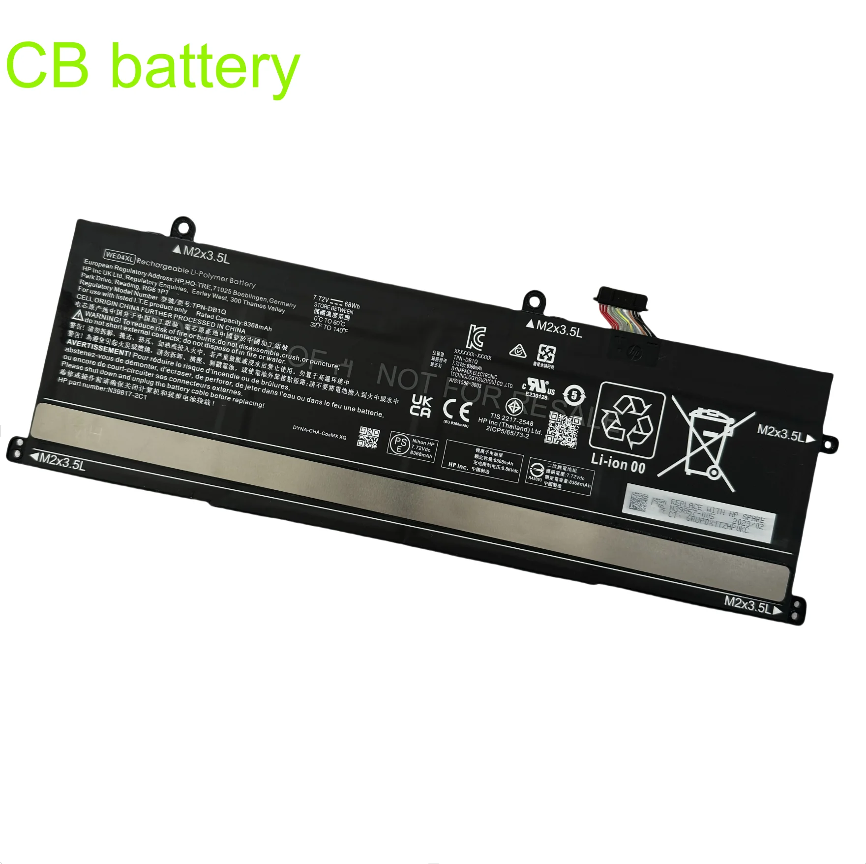 Laptop Battery WE04XL 7.72V/68WH/8368mAh For N39817-CF1 HSTNN-WB0F in 2023 Notebook