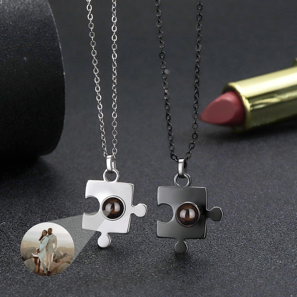 

Ожерелье с фотографией на заказ для женщин и мужчин, пара, интересный кулон в форме сердца, проекционная фотография, серебряная цепочка 925, День святого Валентина