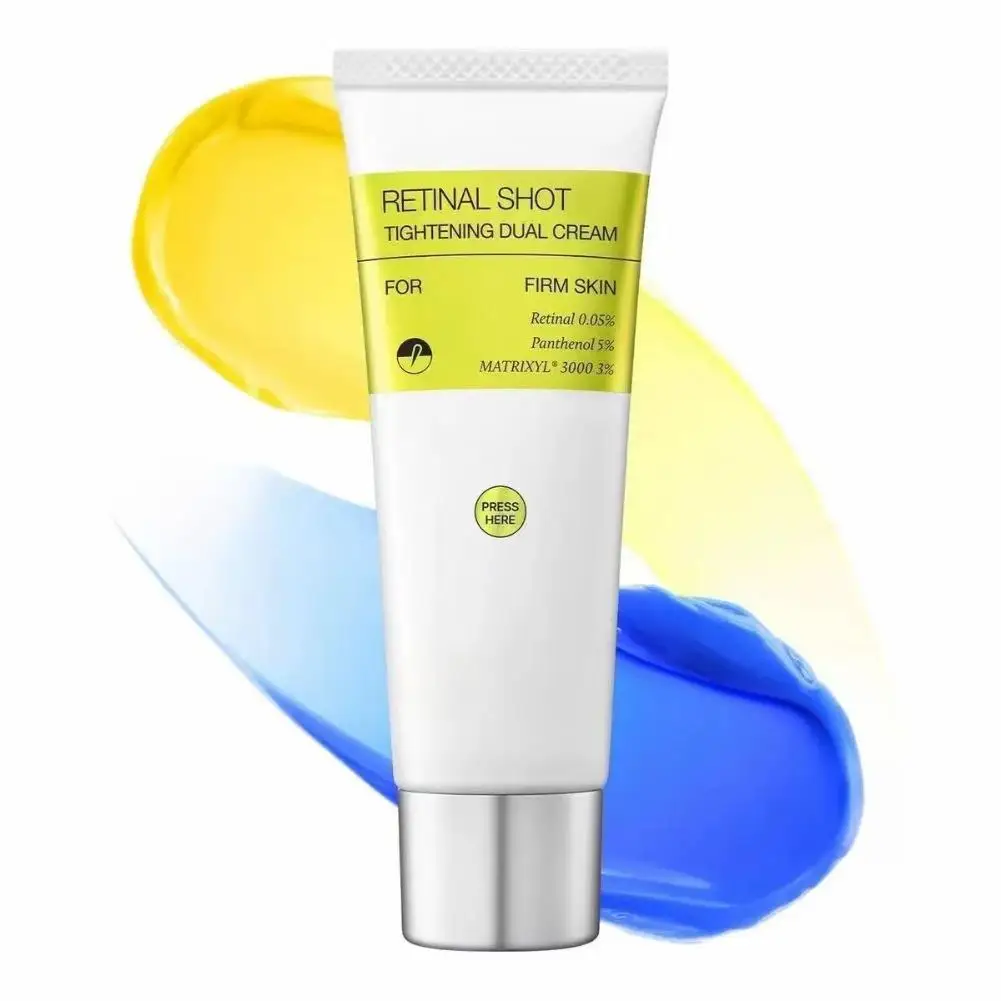 The Vita-A Retinal Shot Tightening Dual Cream 50ml Yellow Blue Firming Essence Moisturizing Brighten Care For All Skin Types