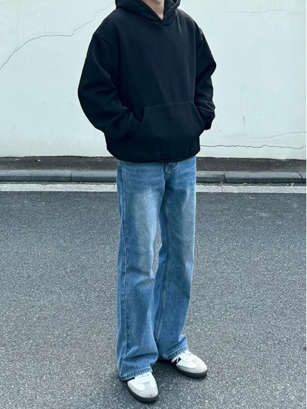 

American High Street Men's Jeans Cleanfit Elastic Flared Pants Tall Slim Straight Leg Jeans Youthful Trendy Long Jeans