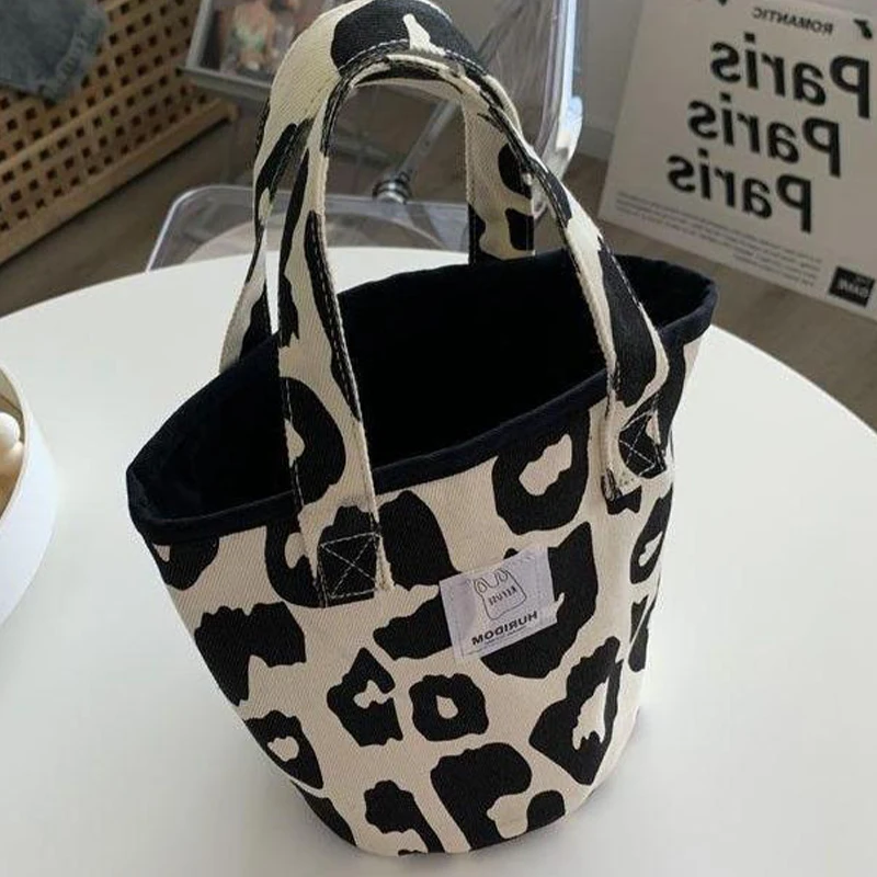 Japanese Bucket Shaped Canvas Bag Simple And Versatile Portable Lunch Bag