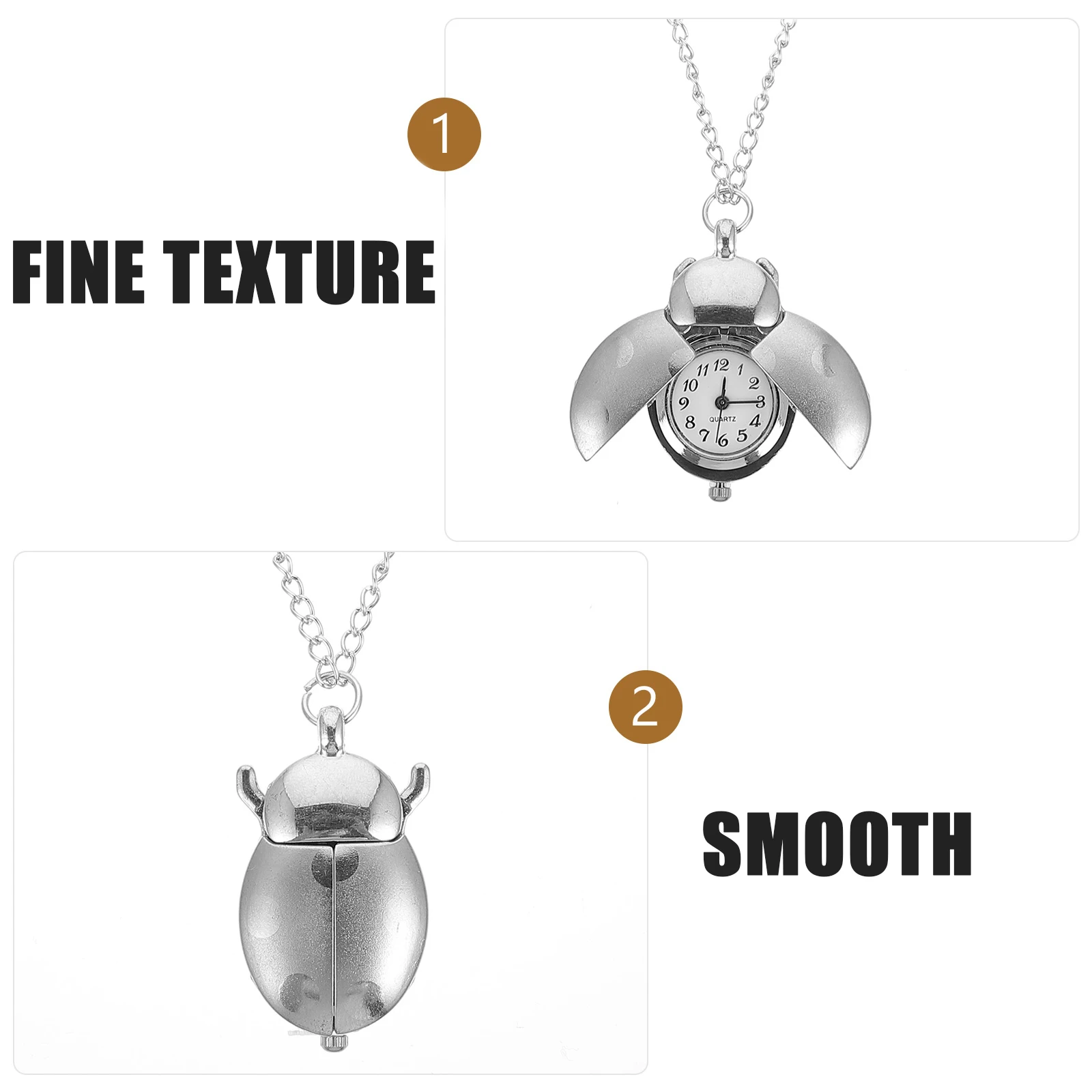 1 шт., креативные серебряные карманные часы с мотивом жука, ретро-часы с цепочкой, уникальный подвесной дизайн, винтажные