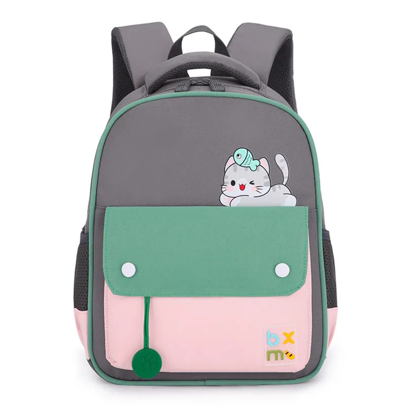 Children's Cartoon Cute Kitten Tiger Kindergarten Backpacks Preschool Load Reduction Schoolbag for Boys and Girls Large Capacity