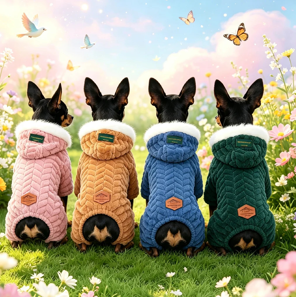 Haustierkleidung, verdickte warme Herbst- und Winteroutfits, Hundekleidung, Tierkostüme, vierbeinige Welpenanzüge, verdickte warme Mäntel – Detail 3