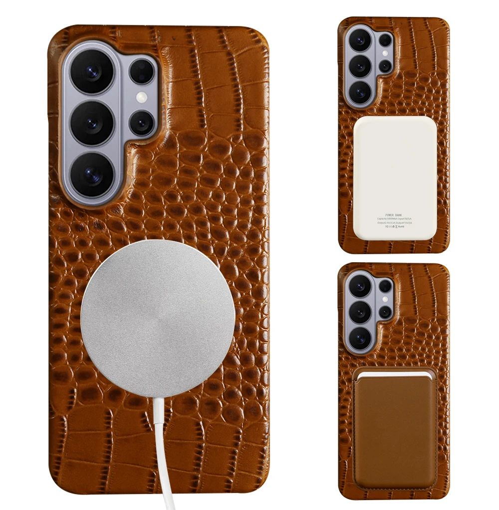 Crocodile Genuine Leather Phone Case For Samsung Galaxy S26 Ultra S25 Plus S24 S21 S23 FE S21 S20 Note 20 Ultra Back Cover Cases - view 3