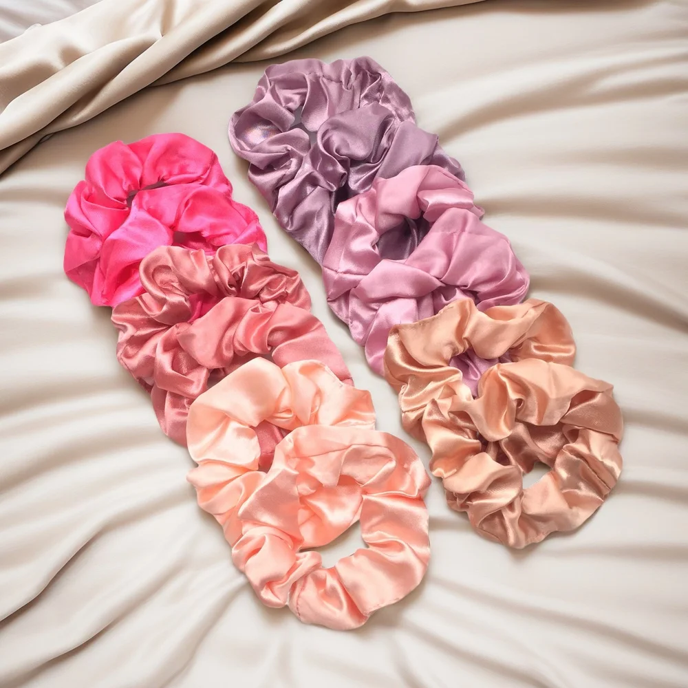 12pcs Colorful Satin Scrunchies - Comfy And Simple Hair Accessories For Women And Girls