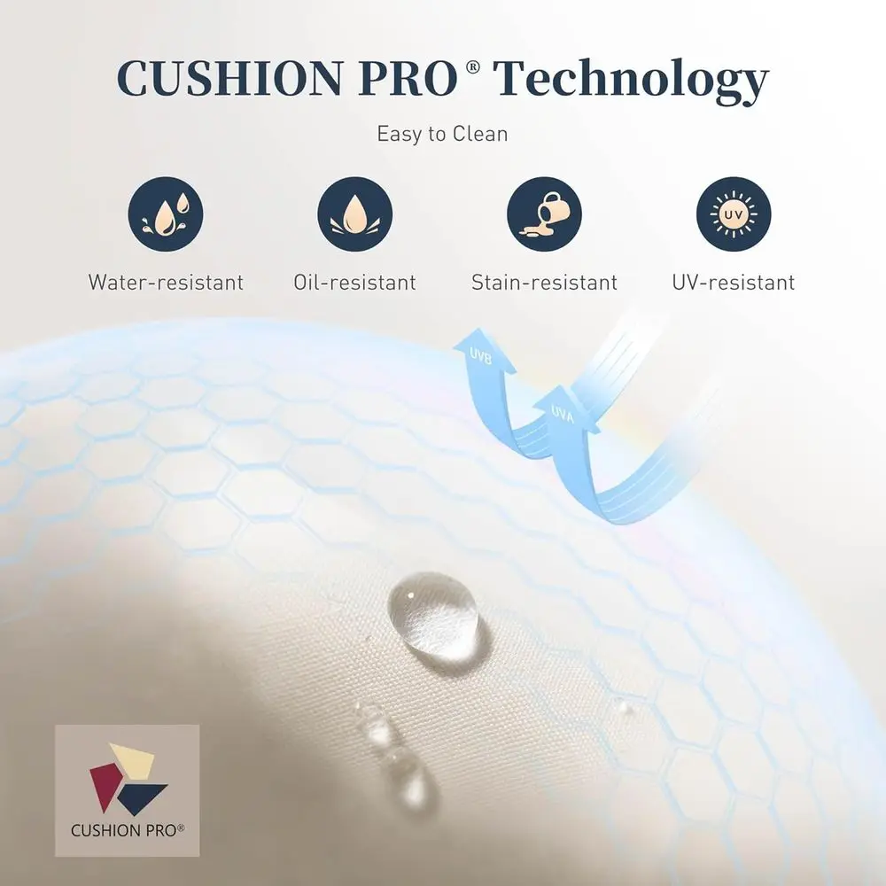 ชุดเก้าอี้บาร์หมุนกลางแจ้ง 2 ตัว เก้าอี้ลานหวายพร้อมเบาะรองนั่ง ทนต่อสภาพอากาศสำหรับระเบียงและสระว่ายน้ำ สีเบจ